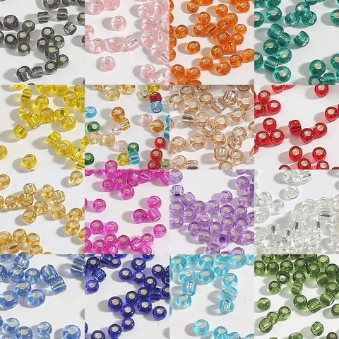 Round Glass Seed Beads Silver Lined Spacer Beads For DIY Jewelry Making Handicraft Bracelet Necklace Embroidery Accessory Materials