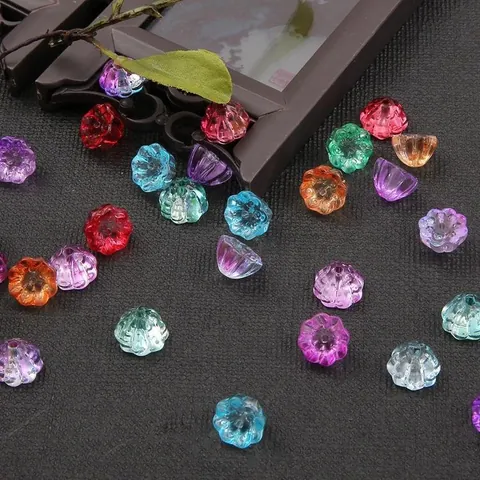 Vintage Lampwork Glass Lotus Pod Beads For DIY Jewelry Making Accessories Gradient Flower Spacer Beads For Hairpin Bracelet Crafting
