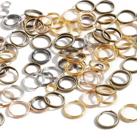 Iron Electroplated Double Jump Rings Split Rings For DIY Jewelry Making Necklace Bracelet Keychain Connection Findings Accessory