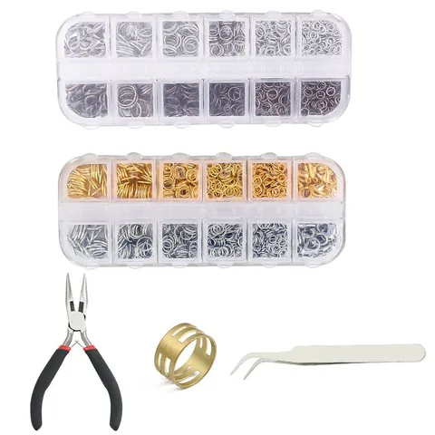 DIY Jewelry Making Kit Alloy Lobster Clasps And Iron Open Jump Rings Multiple Grids Jewelry Findings Accessories For Necklace Bracelet Repair Crafts Pliers Tweezers Tools