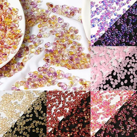 Cuentas de Vidrio de Lámpara Forma de Pétalo de Tulipán Luna para Fabricación de Joyas DIY Pasador de Pelo Hanfu Estilo Antiguo Material