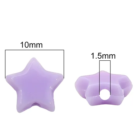 Perline a Stella in Tinta Unita Perline Sciolte in Acrilico Con Foro Per Creazione di Gioielli Fai-da-te Bracciale Collana Accessori Artigianali Donna