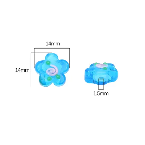 Cuentas de Vidrio al Soplete Hechas a Mano en Forma de Flor de Ciruelo Cuentas Espaciadoras Sueltas para Fabricación de Joyas DIY Pulseras Collares Accesorios