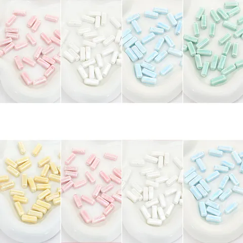 Multicolor Ceramic Rectangle Shell Round Disc Loose Beads For DIY Jewelry Making Bracelet Necklace Handmade Crafts Accessories