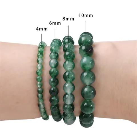 Natural Huaqing Jade Stone Loose Round Beads For DIY Jewelry Making Necklace Bracelet Finding Accessories 4mm 6mm 8mm 10mm