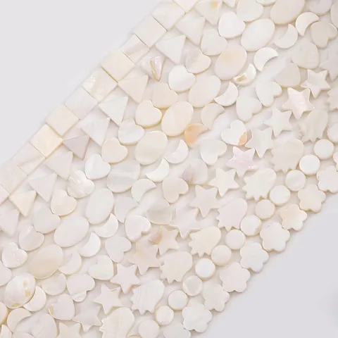 Natural Freshwater Mother Of Artificial Pearl Shell Loose Beads Irregular Geometric Heart Star Moon Shapes For DIY Jewelry Making Accessories