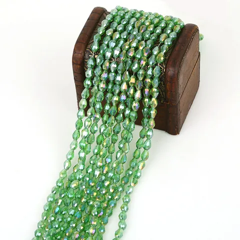 Glas Kristall Tropfen Briolette Perlen 5x7mm Facettierte Wassertropfen Abstandsperlen Für DIY Schmuckherstellung Armband Halskette