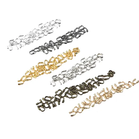 Protectores de Alambre en Forma de U de Hierro Hebillas de Extremo Cierres de Herradura para Hacer Joyas DIY Pulseras