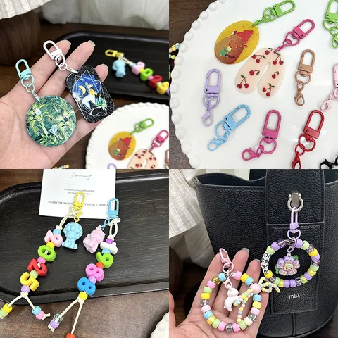 Bunte Legierung Drehbare Karabinerverschluss Hummerverschluss Für DIY Tasche Schlüsselanhänger Handykette Handgemachte Bastelschmuck Zubehör