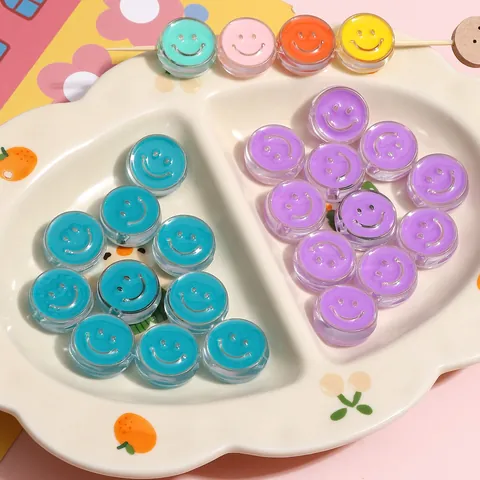 Smiley Face Acrylic Beads Round Colorful Loose Beads For DIY Jewelry Making Handcrafted Bracelet Phone Lanyard Craft Beads