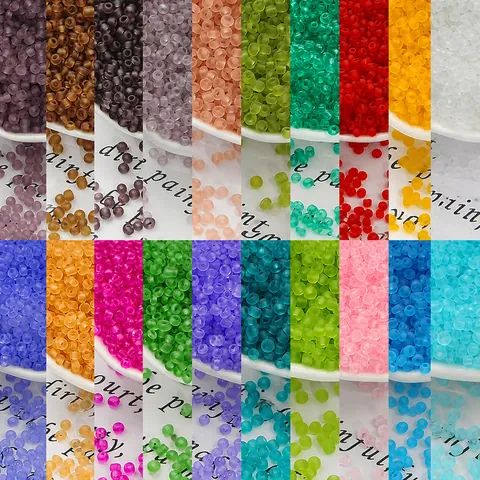 Perles de Rocaille en Verre Dépoli 3mm Pour Fabrication de Bijoux DIY Bracelet Collier Matériaux Artisanaux Petites Perles Rondes