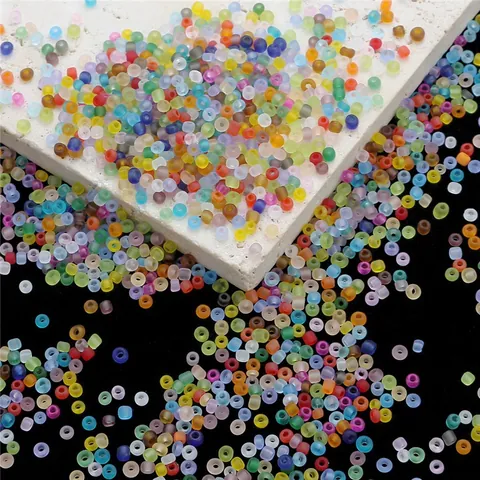 Cuentas de Vidrio Esmerilado 3mm Para Fabricación de Joyas DIY Pulsera Collar Materiales de Artesanía Cuentas Redondas Pequeñas