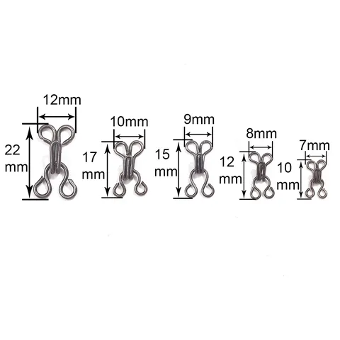 Cierres Invisibles de Metal de Gancho y Ojal Para Ropa DIY Accesorios de Costura Para Prendas de Vestir Clips de Sujeción Negro de Fusil Plateado Para Ropa Interior Sujetador Escote