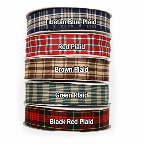 Woven Plaid Ribbon Checkered Webbing For DIY Jewelry Making Handmade Earring Craft Printed Fabric Ribbon Gift Decoration