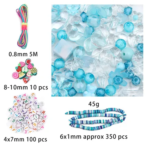 Kit per la Creazione di Gioielli con Perline Fai-da-te Perline Acriliche Colorate a Farfalla Fiore Cuore Fettine di Frutta in Argilla Polimerica Perline con Lettere per Bracciali Collane Artigianato