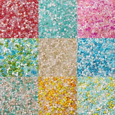 Mixed Color Glass Seed Beads Round Beads For DIY Bracelet Necklace Phone Chain Handmade Jewelry Making Materials Accessories