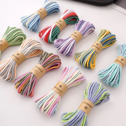 Corda di Cotone Intrecciata Sfumata Per Accessori Artigianali Fai-da-te Cordino Tessuto Color Macaron Per Creazione Gioielli Portachiavi Decorazioni