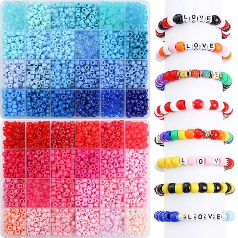 Acryl Pony Kralen Set Voor DIY Sieraden Maken Kleurrijke Groot Gat Vat Kralen Handgemaakte Armband Knutselbenodigdheden Assortiment Gekleurde Plastic Kralen Kit