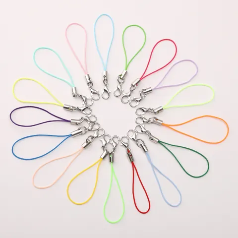 Cordón de Correa de Teléfono de Poliéster Con Cierre de Langosta de Aleación DIY Fornituras de Joyería Cordón para Teléfono