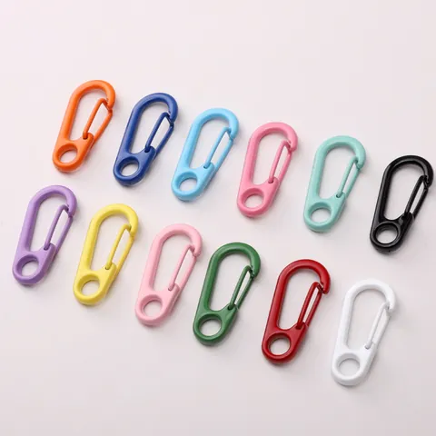 Multicolor Alloy Carabiner Spring Snap Hooks D Ring Clasp For DIY Jewelry Making Keychain Bag Accessories