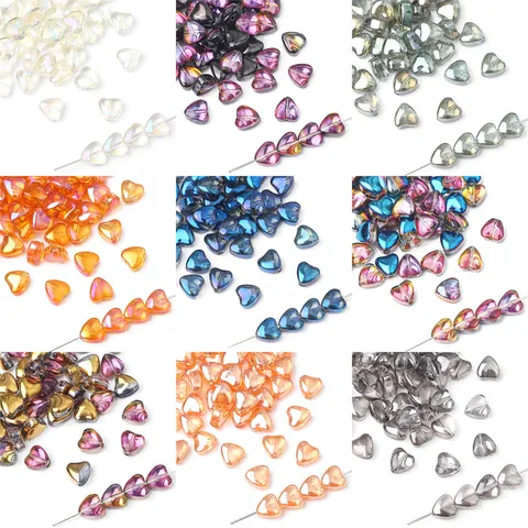 Glas Herz Perlen Für DIY Schmuckherstellung Bunte Facettierte Lose Perlen Für Armbänder Halsketten Ohrringe Handyketten Zubehör