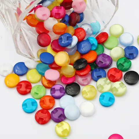 Mixed Colors Round Resin Shank Buttons For DIY Sewing Crafts Clothing Decoration Multicolor Mushroom Style Plastic Buttons