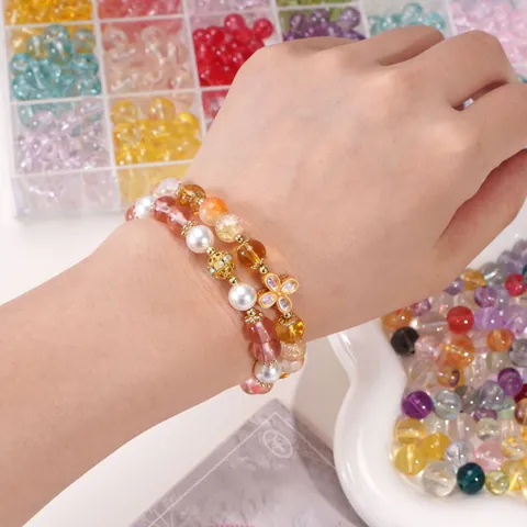 High Transparency Glass Round Beads For DIY Jewelry Making Bracelets Necklaces Phone Chains 8mm 10mm Loose Spacer Beads