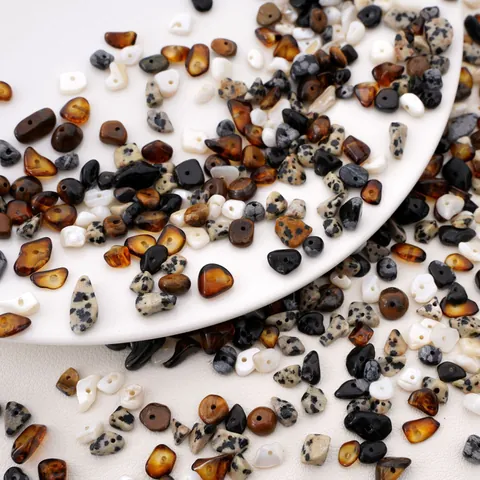 Pierres Naturelles Concassées Couleur Maillard Perles Éclats Irréguliers pour Fabrication Bijoux Bracelet Collier