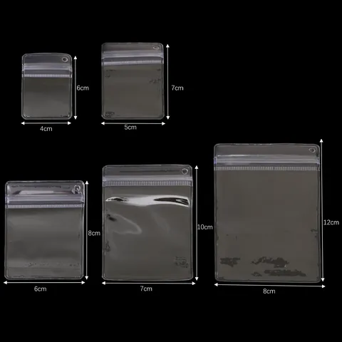 Transparente Verdickte PVC Selbstversiegelnde Schmuckverpackungsbeutel Mit Aufhängeloch Klare Druckverschlussbeutel Für Perlen DIY Zubehör