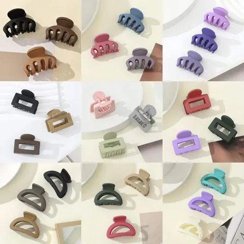 Matte Frosted Mini Hair Claw Clips For Women Girls Kids Minimalist Geometric Hair Accessories Daily Styling Hairpins