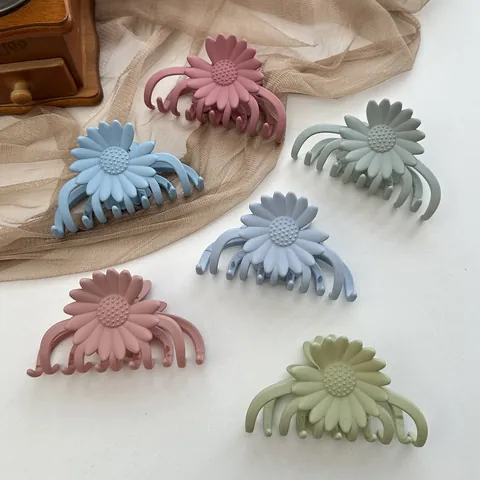 Pinza para el Pelo Mate con Forma de Margarita para Mujer Estilo Coreano Grande Antideslizante Accesorios de Pelo Florales Elegante