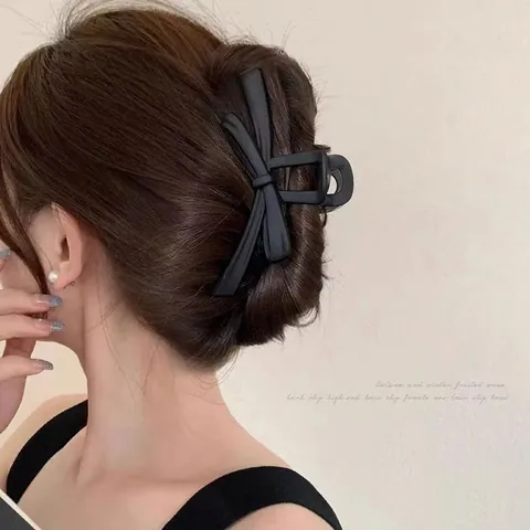 Große Matte Frosted Schleife Haarklammer Für Damen Elegant Schleifen Design Rutschfeste Haarklammer Einfache Mode Kopfbedeckung Zubehör