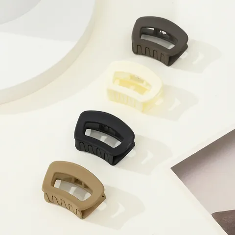 Molla per Capelli in Plastica Opaca Minimalista Piccola Geometrica Vuota Trapezio Clip per Capelli Accessori per Donna