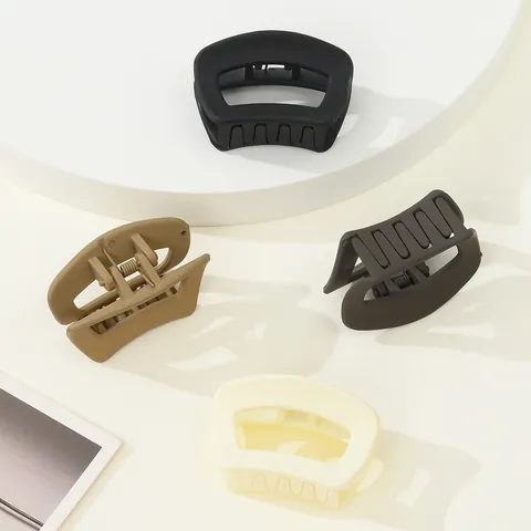 Molla per Capelli in Plastica Opaca Minimalista Piccola Geometrica Vuota Trapezio Clip per Capelli Accessori per Donna