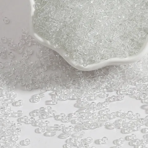 Perle di Vetro Trasparenti Bianche per la Creazione di Gioielli Artigianato DIY Fatto a Mano Perline Rotonde Piccole All'ingrosso
