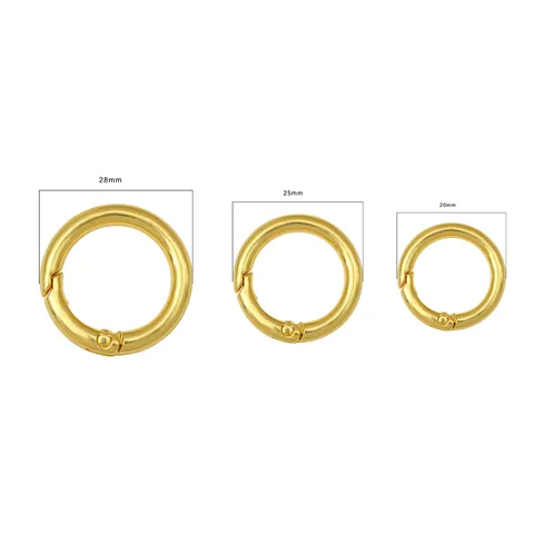Alloy Spring Gate O-Ring Round Push Trigger Snap Hook Buckle For DIY Jewelry Making Keychain Handbag Bag Accessories