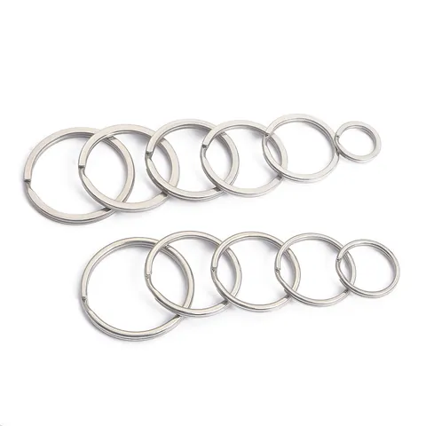 Stainless Steel Split Key Ring Flat Round Double Loop Keychain DIY Jewelry Finding Connector Accessories For Key Ring Making