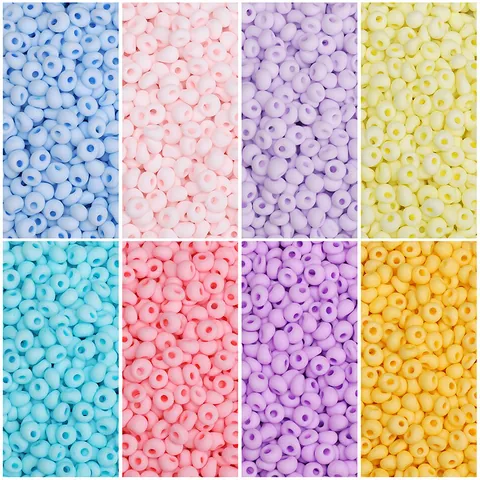 4mm Matte Frosted Glass Seed Beads Macaron Colors Loose Beads For DIY Bracelet Necklace Jewelry Making Handmade Materials