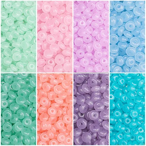 Glass Rondelle Beads Faux Jade Finish Smooth Spacer Beads DIY Jewelry Making Accessory For Bracelets Necklaces Handcraft
