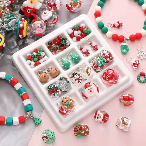 Kerstthema Handgemaakte Lampwerk Glaskralen Emaille Bedeltjes Kerstman Kerstboom Sneeuwpop Patronen Voor Sieraden Maken DIY Hobby Accessoires