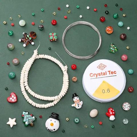 DIY Beading Kit Christmas Animal Collection Acrylic Ceramic Beads Charms Elastic Thread For Bracelet Necklace Making