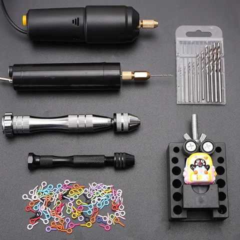 Mini USB Electric Drill Manual Pin Vise Tool Set For DIY Jewelry Making Punching Aluminum Alloy Handheld Engraving Machine With Bits