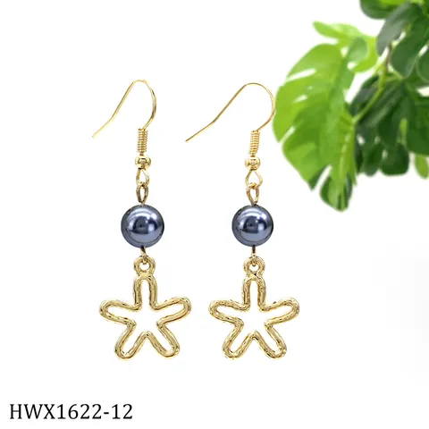 Bohemian Alloy Natural Mother Of Pearl Drop Earrings Gold Geometric Palm Tree Star Heart Sea Turtle Mermaid Women Jewelry