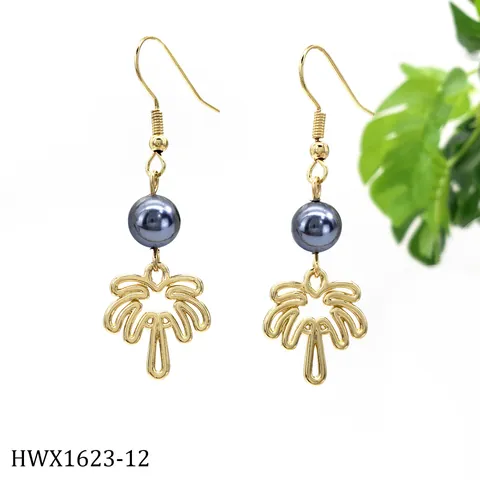 Bohemian Alloy Natural Mother Of Pearl Drop Earrings Gold Geometric Palm Tree Star Heart Sea Turtle Mermaid Women Jewelry