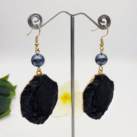 Natural Colorful Crystal Cluster Dangle Earrings For Women Exaggerated Irregular Stone Gold Plated Alloy Drop Earrings Jewelry