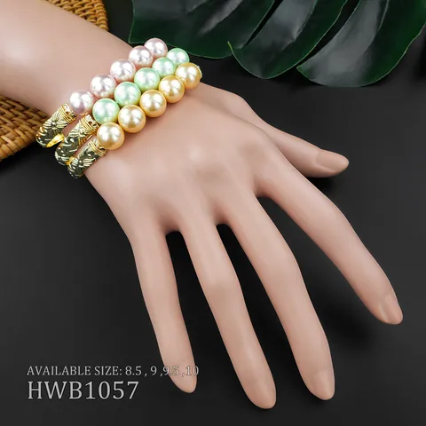 Hawaiian Style Retro Engraved Copper Bangle With Natural Shell Artificial Pearl For Women Bohemian Floral Pattern Bracelet Jewelry