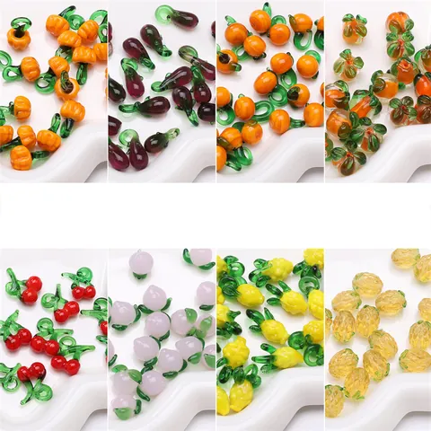 Χειροποίητες Χάντρες Lampwork Γυαλί Φρούτα Λαχανικά Για Κατασκευή Κοσμημάτων DIY Κρεμαστά Σχήμα Φρούτων Αξεσουάρ