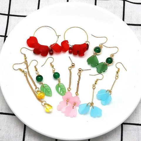 Cuentas de Vidrio en Forma de Gota de Agua y Pétalo para Crear Joyas DIY Estilo Antiguo Accesorios para el Cabello Hechos a Mano