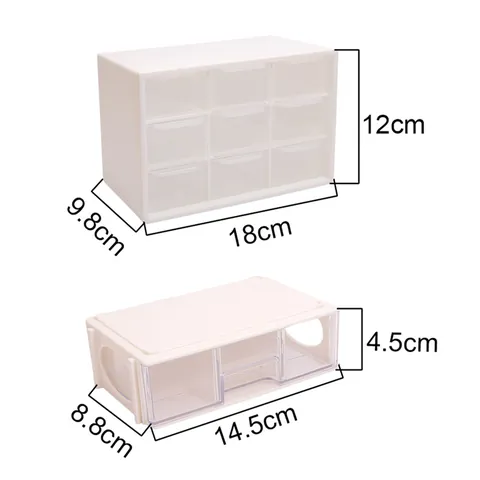 Minimalist Desktop Drawer Jewelry Storage Box Transparent Plastic Grid Organizer For Beads Stationery Office Crafts Household Accessories