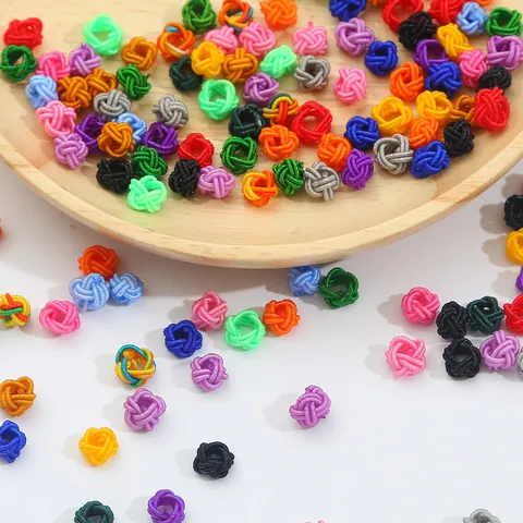 Hand Woven Nylon Pineapple Knot Beads For DIY Jewelry Making Traditional Chinese Knot Accessories Multi Color String Material